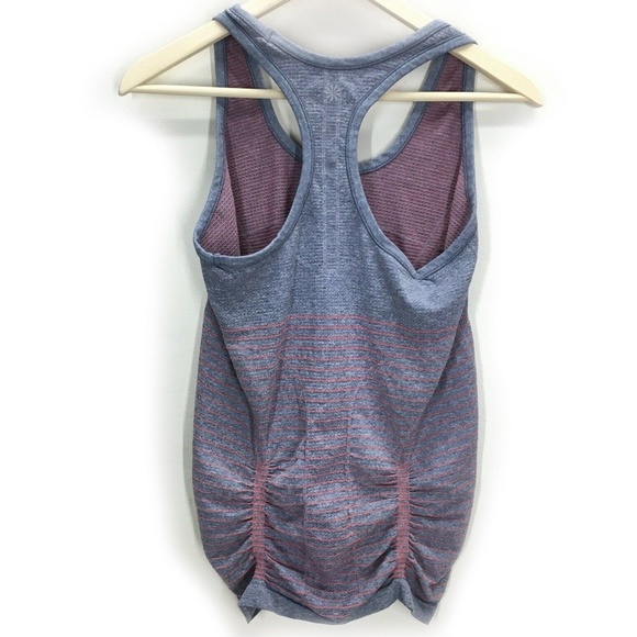 Athleta Fastest Track Tank | Gray Orange Stripe - Picture 2 of 4